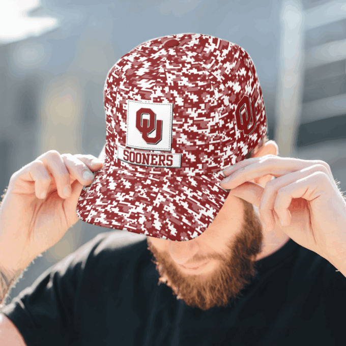 Oklahoma Sooners Digital Camo AOP Classic Baseball Classic Baseball Classic Cap Men Hat Men Hat