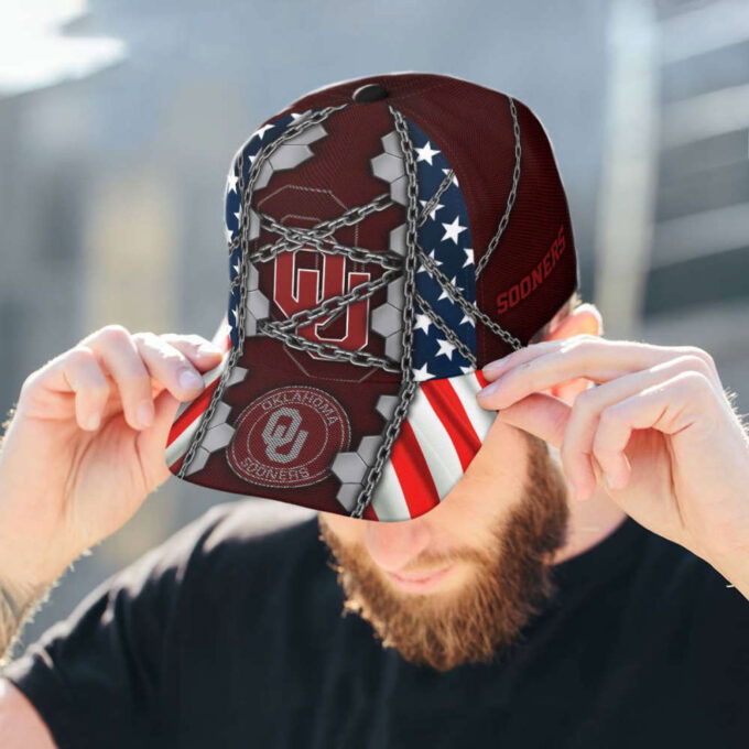 Oklahoma Sooners Stars & Stripes Chain Printed Baseball Classic Cap Men Hat