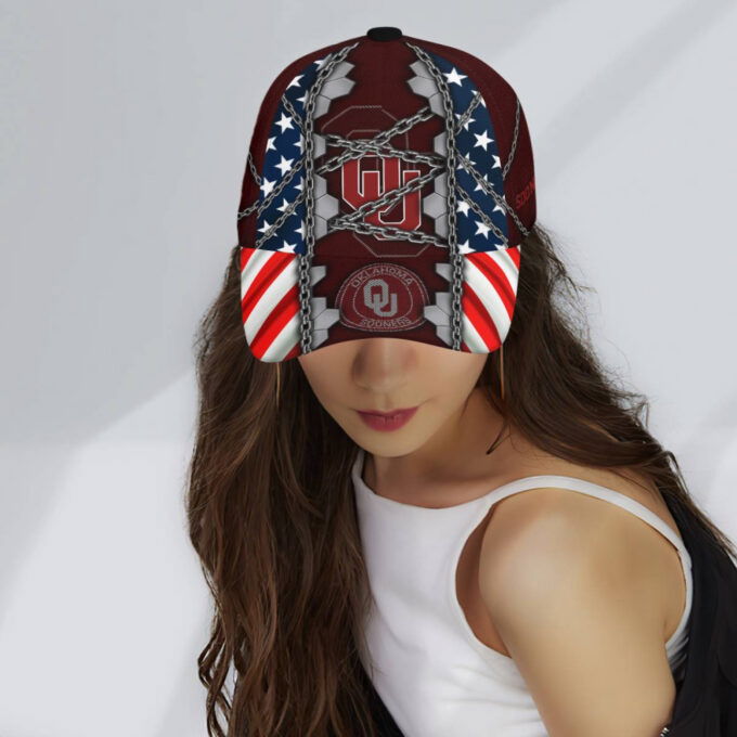 Oklahoma Sooners Stars & Stripes Chain Printed Baseball Classic Cap Men Hat