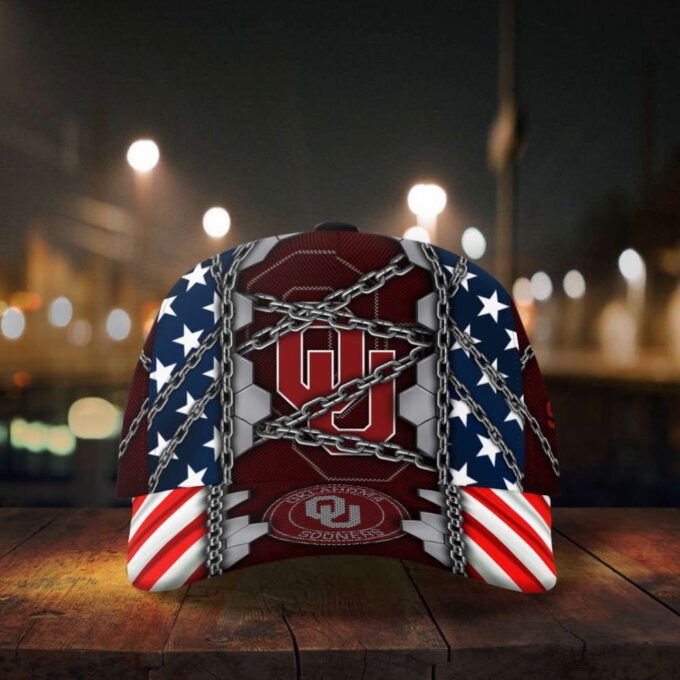 Oklahoma Sooners Stars & Stripes Chain Printed Baseball Classic Cap Men Hat