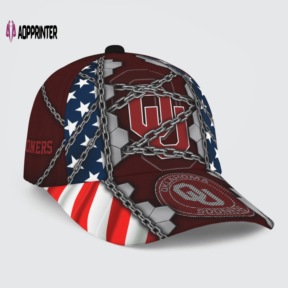 Oklahoma Sooners Stars & Stripes Chain Printed Baseball Classic Cap Men Hat Oklahoma Sooners Stars & Stripes Chain Printed Baseball Classic Cap Men Hat