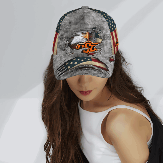 Oklahoma State CowboysVintage American Flag Royalty Baseball Classic Baseball Classic Cap Men Hat Men Hat