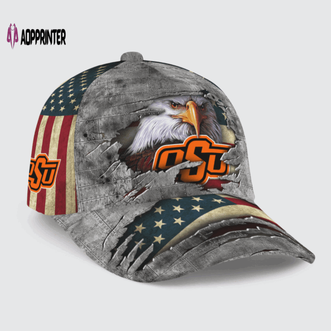 Oklahoma State CowboysVintage American Flag Royalty Baseball Classic Baseball Classic Cap Men Hat Men Hat