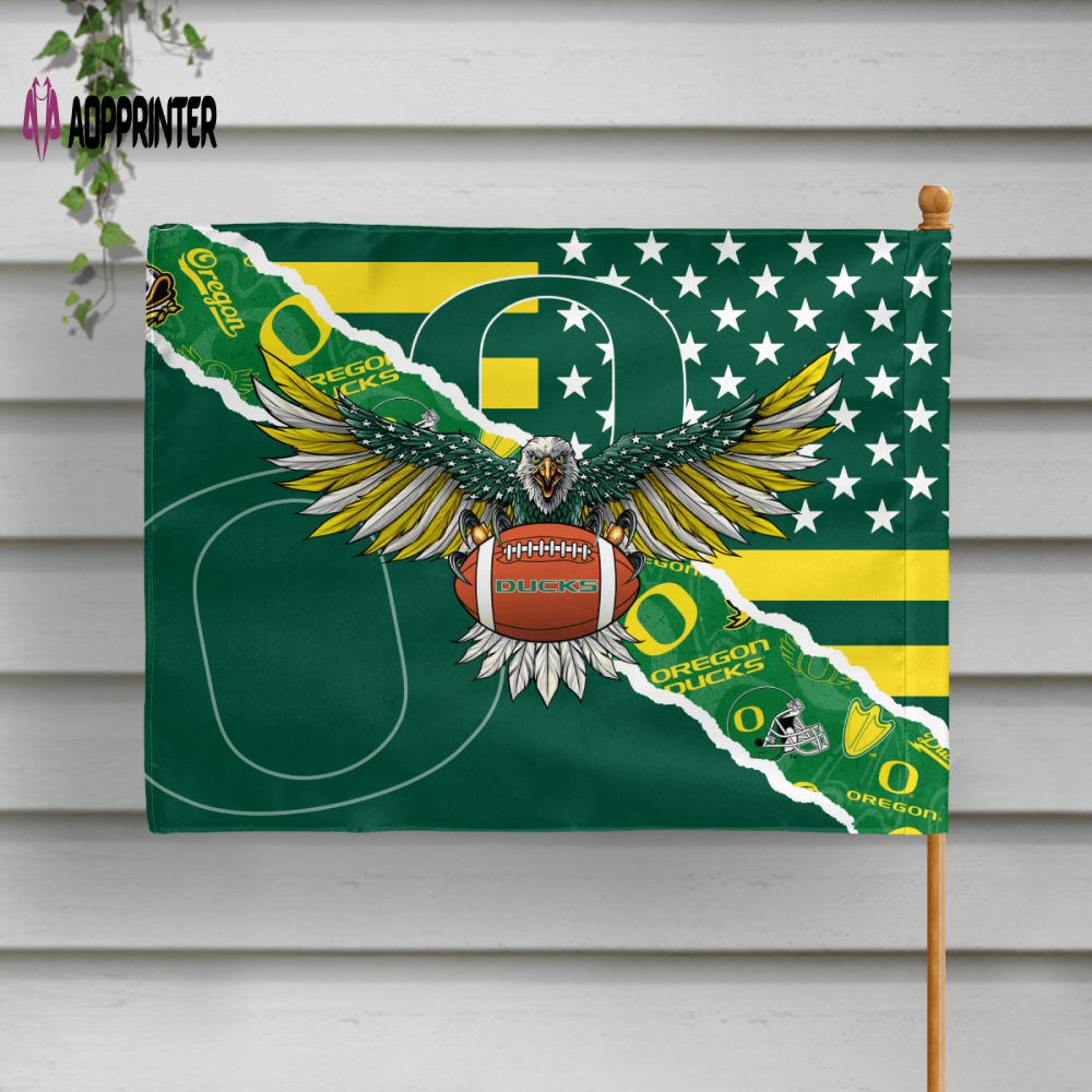 Oregon Ducks American Landscape House Flag Oregon Ducks American Landscape House Flag