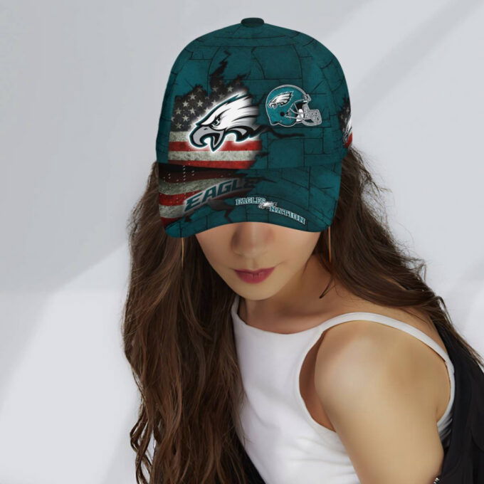 Philadelphia Eagles American Flag Metal Printed Baseball Classic Baseball Classic Cap Men Hat Men Hat