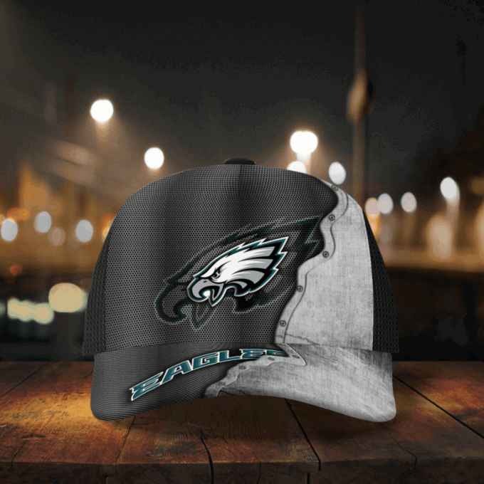 Philadelphia Eagles Specialized Metal Texture Baseball Baseball Classic Baseball Classic Cap Men Hat Men Hat