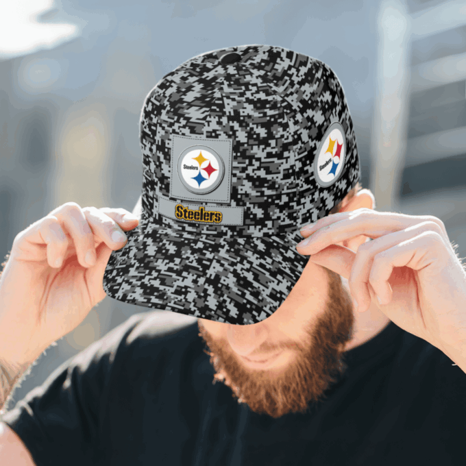 Pittsburgh Steelers Digital Camo AOP Classic Baseball Classic Baseball Classic Cap Men Hat Men Hat
