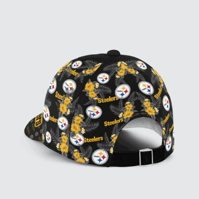 Pittsburgh Steelers Floral Hawaiian Adjustable Baseball Classic Baseball Classic Cap Men Hat Men Hat