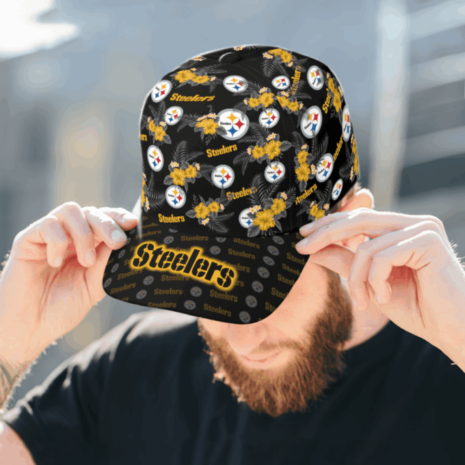 Pittsburgh Steelers Floral Hawaiian Adjustable Baseball Classic Baseball Classic Cap Men Hat Men Hat