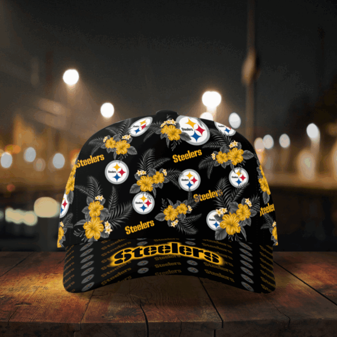 Pittsburgh Steelers Floral Hawaiian Adjustable Baseball Classic Baseball Classic Cap Men Hat Men Hat