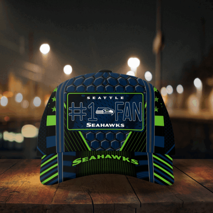 Seattle Seahawks #1 Fan All Over Print Baseball Classic Baseball Classic Cap Men Hat Men Hat