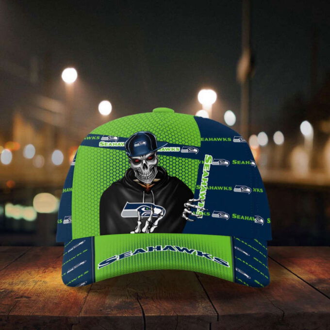 Seattle Seahawks Skull Team Logo Baseball Classic Baseball Classic Cap Men Hat Men Hat