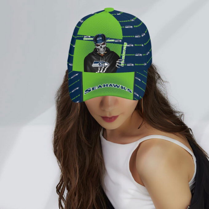 Seattle Seahawks Skull Team Logo Baseball Classic Baseball Classic Cap Men Hat Men Hat