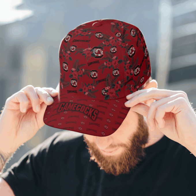 South Carolina Gamecocks Floral Hawaiian Adjustable Baseball Classic Cap Men Hat