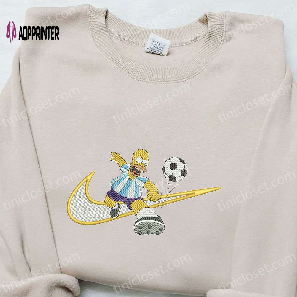 Homer Simpson Soccer x Swoosh Cartoon Hoodie: Nike Inspired Shirt Best Family Gift Homer Simpson Soccer x Swoosh Cartoon Hoodie: Nike Inspired Shirt Best Family Gift