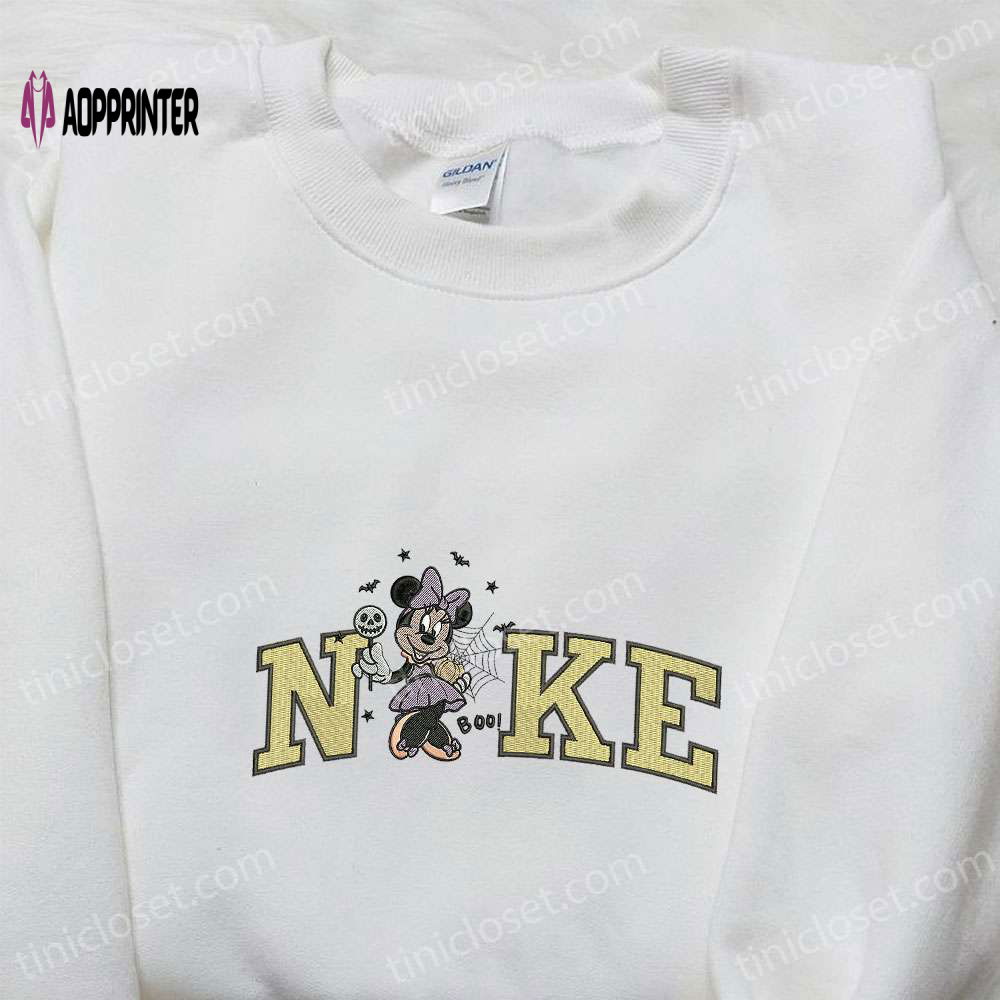 Spooky Fun: Nike x Minnie Halloween Embroidered Shirt Disney Hoodie & Cute Sweatshirt Spooky Fun: Nike x Minnie Halloween Embroidered Shirt Disney Hoodie & Cute Sweatshirt