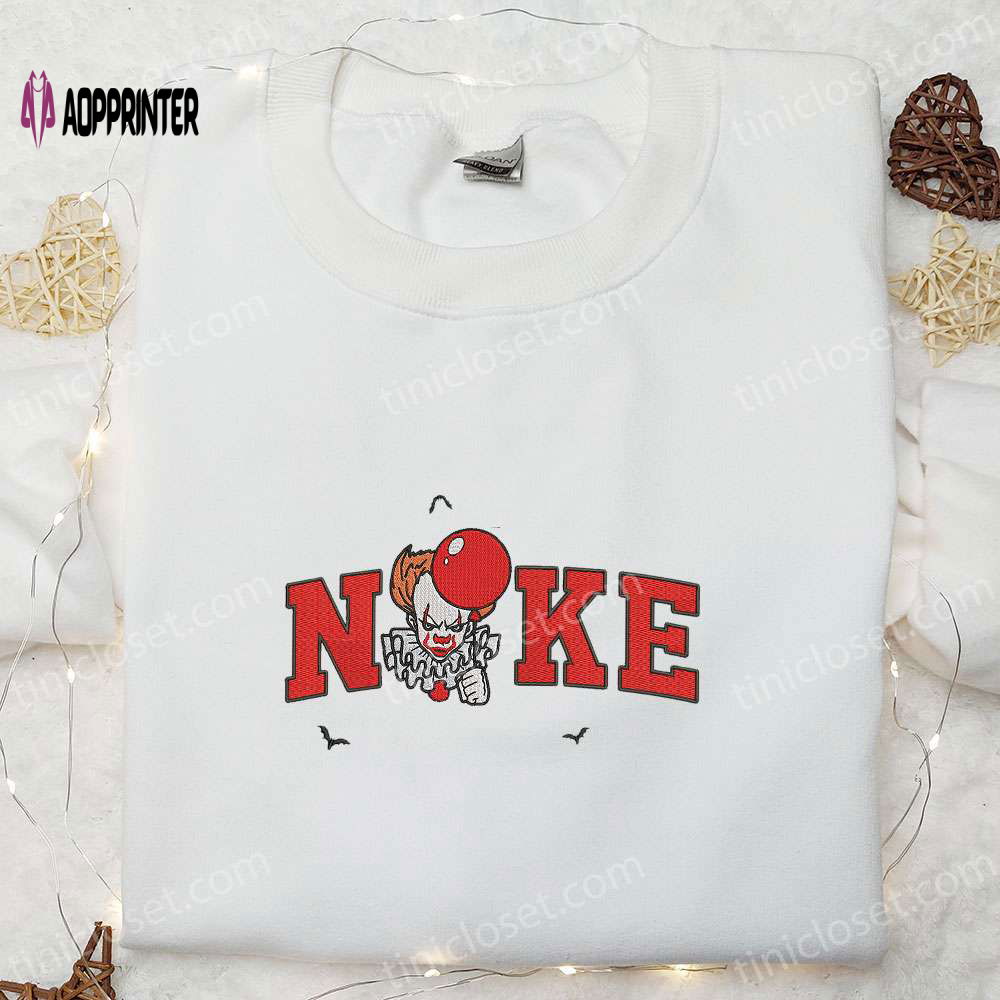 Pennywise Balloon Embroidered Shirt: Spooky IT-Halloween Film Gear Perfect Family Gift Pennywise Balloon Embroidered Shirt: Spooky IT-Halloween Film Gear Perfect Family Gift
