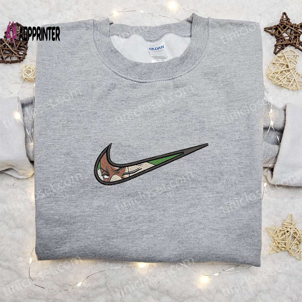 Roronoa Zoro x Swoosh Anime Hoodie & One Piece Shirt: Perfect Family Gift Embroidered & Trendy! Roronoa Zoro x Swoosh Anime Hoodie & One Piece Shirt: Perfect Family Gift Embroidered & Trendy!
