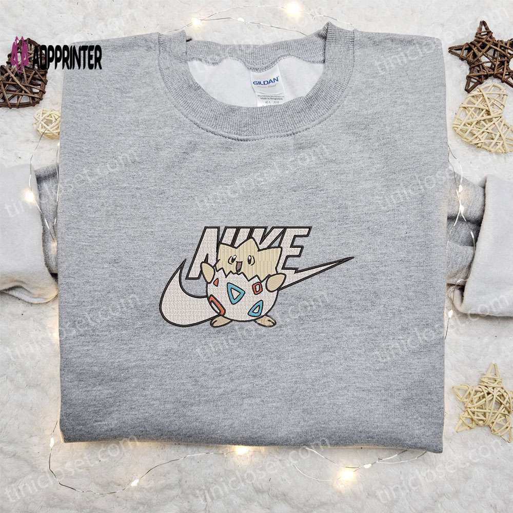 Togepi x Nike Anime Embroidered Sweatshirt: Pokemon Shirt Best Family Gift Idea Togepi x Nike Anime Embroidered Sweatshirt: Pokemon Shirt Best Family Gift Idea