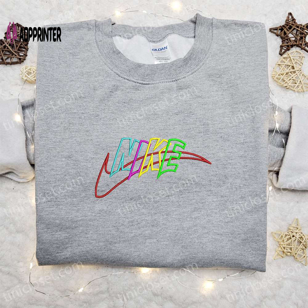 Colorful Nike Embroidered Hoodie & Shirt Set: Perfect Family Gift Ideas Colorful Nike Embroidered Hoodie & Shirt Set: Perfect Family Gift Ideas