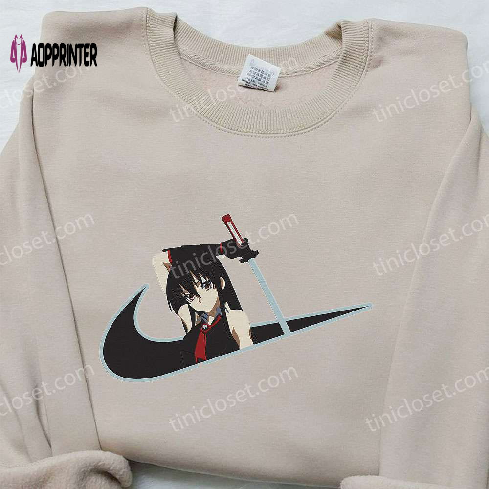 Stylish Akame x Nike Swoosh Anime Hoodie & Shirts: Embroidered Akame ga Kill! & Nike Inspired Apparel Stylish Akame x Nike Swoosh Anime Hoodie & Shirts: Embroidered Akame ga Kill! & Nike Inspired Apparel