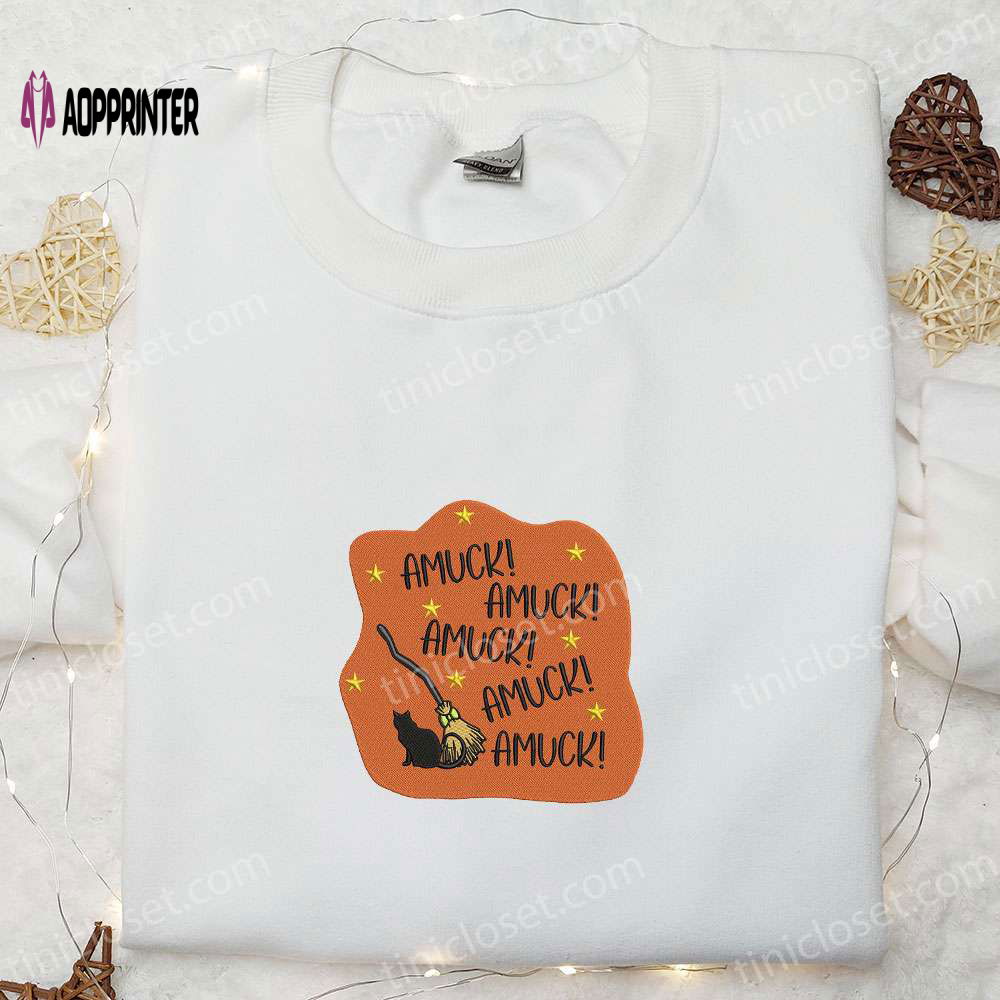 Spooky Amuck Amuck Embroidered Sweatshirt: Halloween Hoodie Gift Spooky Amuck Amuck Embroidered Sweatshirt: Halloween Hoodie Gift