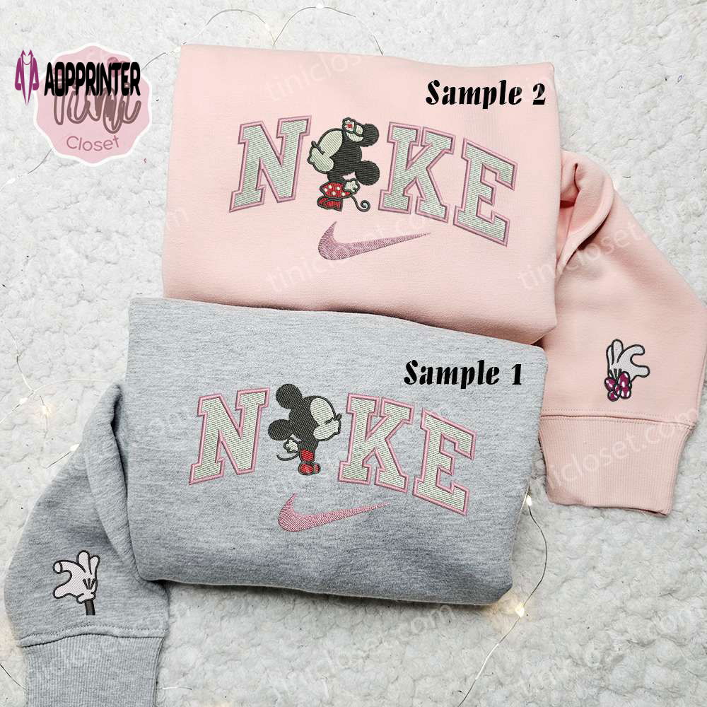 Adorable Baby Mickey & Minnie Kiss x Nike Couple Shirt & Hoodie: Disney Characters Embroidered Valentine’s Day Sweatshirt Adorable Baby Mickey & Minnie Kiss x Nike Couple Shirt & Hoodie: Disney Characters Embroidered Valentine’s Day Sweatshirt