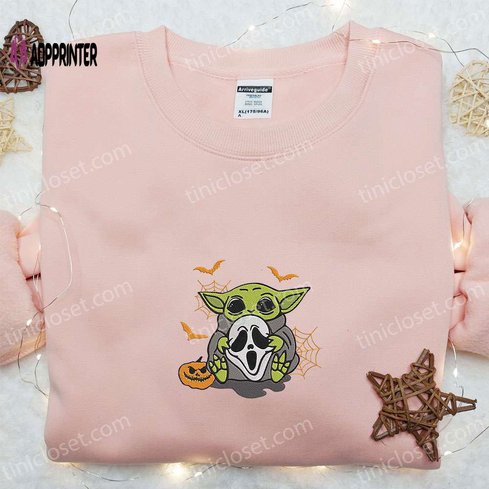 Baby Yoda Ghostface Embroidered Sweatshirt – Halloween Hoodie Best Gift Ideas Baby Yoda Ghostface Embroidered Sweatshirt – Halloween Hoodie Best Gift Ideas