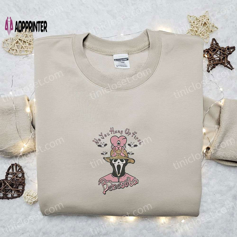 Bad Bunny Ghostface Embroidered Sweatshirt: Celebrity Hoodie for Halloween Bad Bunny Ghostface Embroidered Sweatshirt: Celebrity Hoodie for Halloween