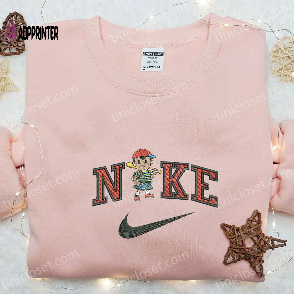 Baseball Boy Ness x Nike Game Embroidered Shirt: Best Family Gift Nike Inspired Design Baseball Boy Ness x Nike Game Embroidered Shirt: Best Family Gift Nike Inspired Design