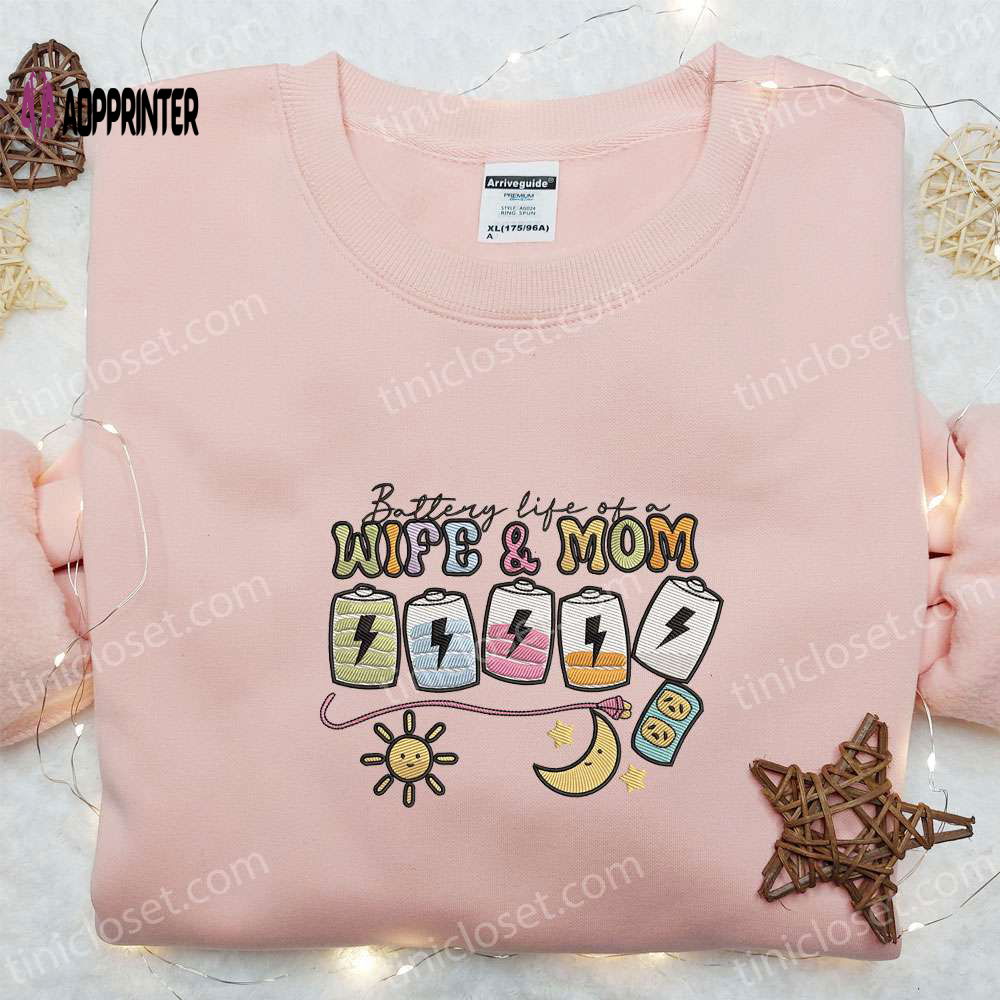 Long-Lasting Wife and Mom Embroidered Shirt & Hoodie: Perfect Mother’s Day Gift Long-Lasting Wife and Mom Embroidered Shirt & Hoodie: Perfect Mother’s Day Gift