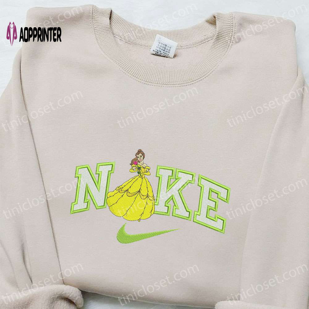 Belle x Nike Cartoon Embroidered Shirt: Best Nike Inspired Gift for Family Belle x Nike Cartoon Embroidered Shirt: Best Nike Inspired Gift for Family