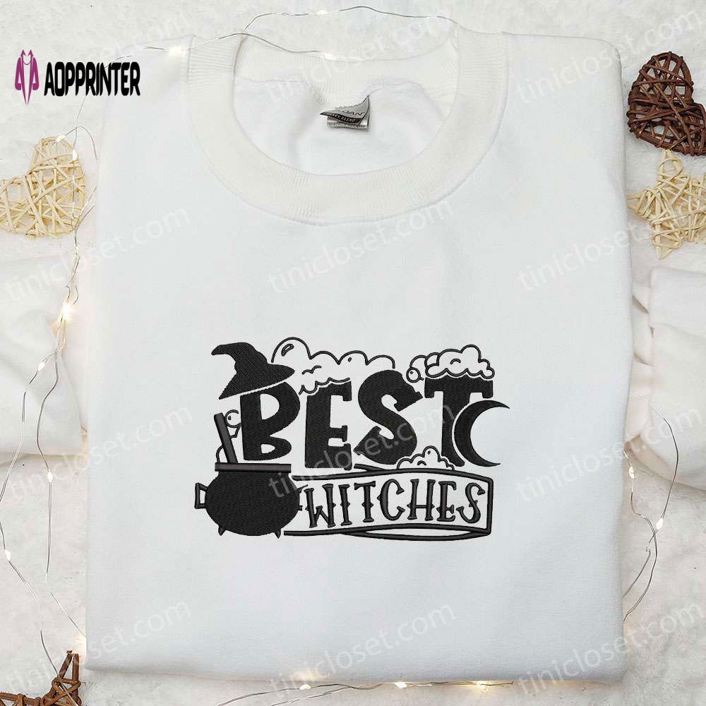 Spook-tacular Witches Embroidered Shirt: Best Halloween Gift for Family Spook-tacular Witches Embroidered Shirt: Best Halloween Gift for Family
