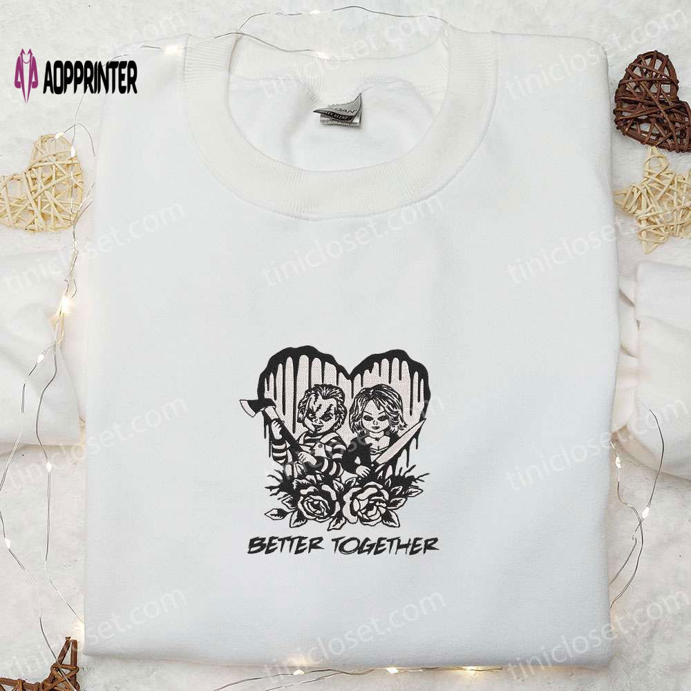 Spooky Halloween Embroidered Shirt: Better Together Chucky & Tiffany – Perfect Family Gift! Spooky Halloween Embroidered Shirt: Better Together Chucky & Tiffany – Perfect Family Gift!