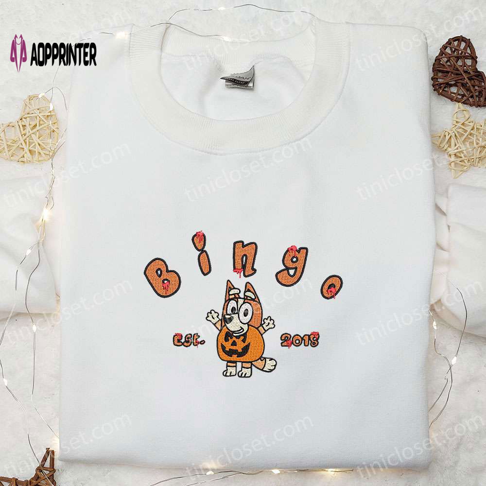 Bingo Pumpkin Est 2018 Halloween Embroidered Shirt: Best Family Gifts Bingo Pumpkin Est 2018 Halloween Embroidered Shirt: Best Family Gifts
