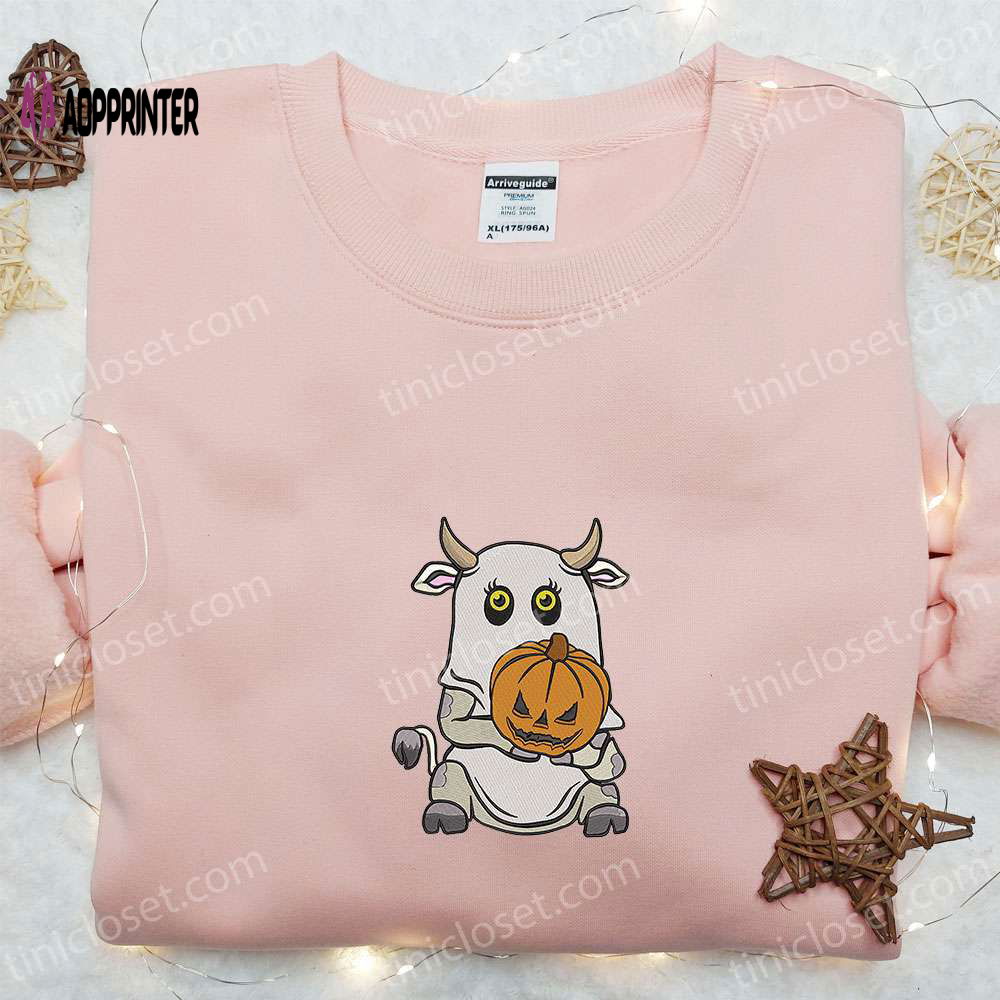 Spooky Boo Ghost Cow Funny Embroidered Sweatshirt – Best Halloween Gift Spooky Boo Ghost Cow Funny Embroidered Sweatshirt – Best Halloween Gift