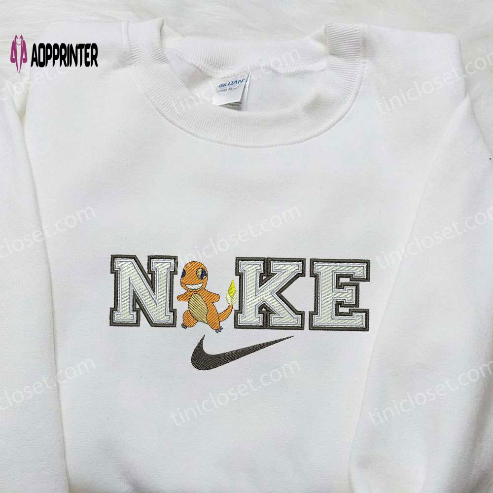 Charmander x Nike Swoosh Embroidered Shirt – Pokemon & Custom Nike Design Charmander x Nike Swoosh Embroidered Shirt – Pokemon & Custom Nike Design