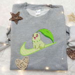 Chikorita x Nike Swoosh Anime Embroidered Hoodie Pokemon & Nike Inspired Shirts