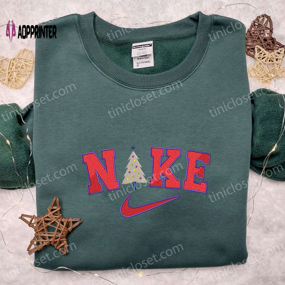 Christmas Tree x Nike Embroidered Shirt Hoodie & Sweatshirt: Festive Nike-Inspired Apparel Christmas Tree x Nike Embroidered Shirt Hoodie & Sweatshirt: Festive Nike-Inspired Apparel