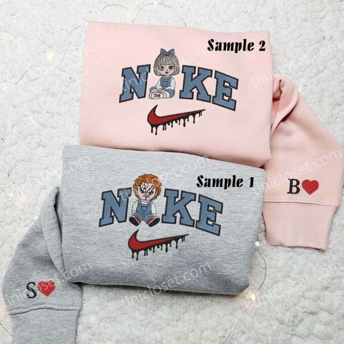 Chucky and Tiffany Embroidered Couples Shirts: Spooky and Stylish Matching Outfits