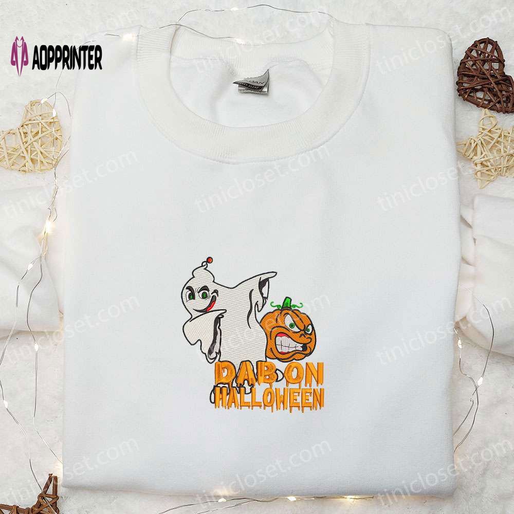 Dab on Halloween Ghost Funny Embroidered Shirt – Spooky Halloween Embroidery! Dab on Halloween Ghost Funny Embroidered Shirt – Spooky Halloween Embroidery!