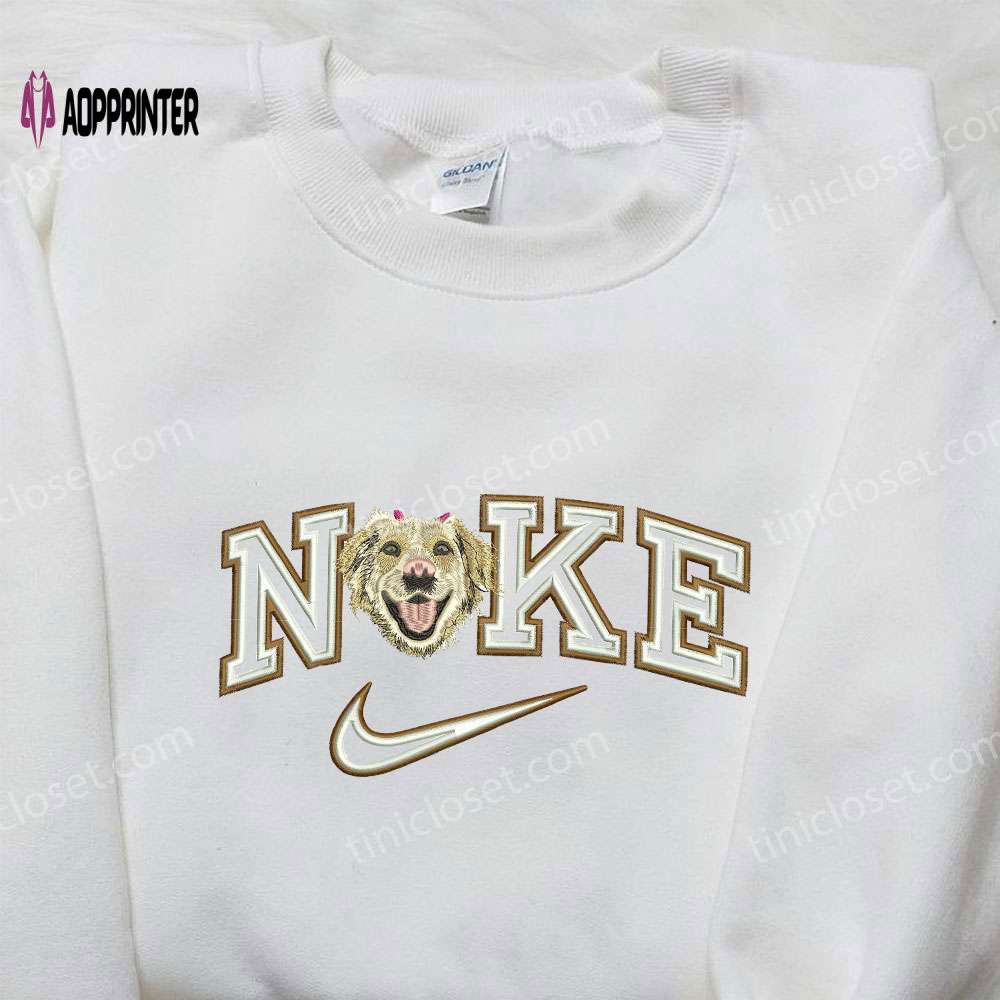 Dog Smile x Nike Embroidered Shirt: Animal & Custom Nike Tee Dog Smile x Nike Embroidered Shirt: Animal & Custom Nike Tee
