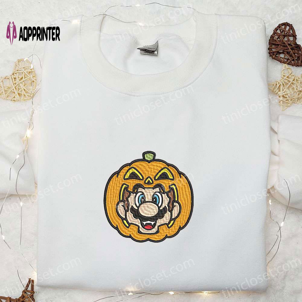 Spooky Mario Pumpkin Shirt Funny Sweatshirt & Cute Hoodie – Perfect Halloween Embroidered Collection! Spooky Mario Pumpkin Shirt Funny Sweatshirt & Cute Hoodie – Perfect Halloween Embroidered Collection!