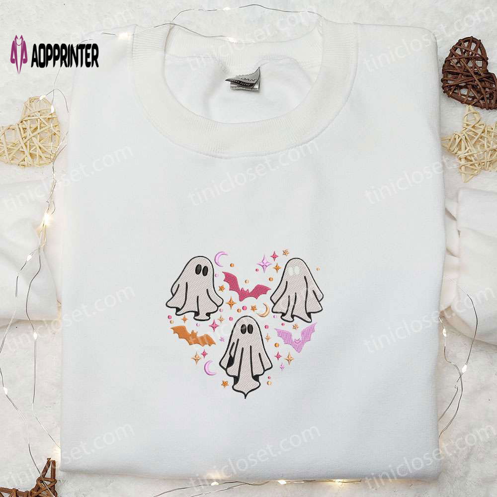 Spooky Ghost Heart Love Embroidered Hoodie – Cool Halloween Shirt & Sweatshirt Spooky Ghost Heart Love Embroidered Hoodie – Cool Halloween Shirt & Sweatshirt