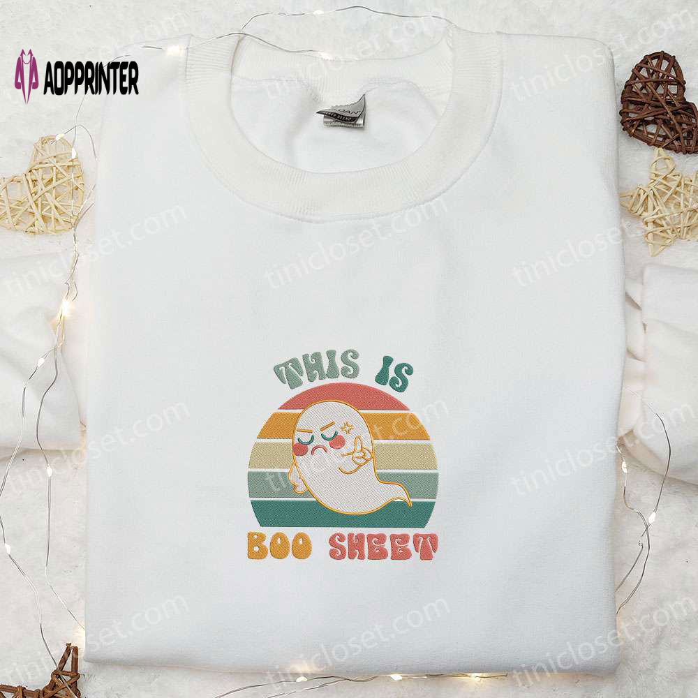 Halloween This Is Boo Sheet Embroidered Shirt – Cute Halloween Clothing Halloween This Is Boo Sheet Embroidered Shirt – Cute Halloween Clothing