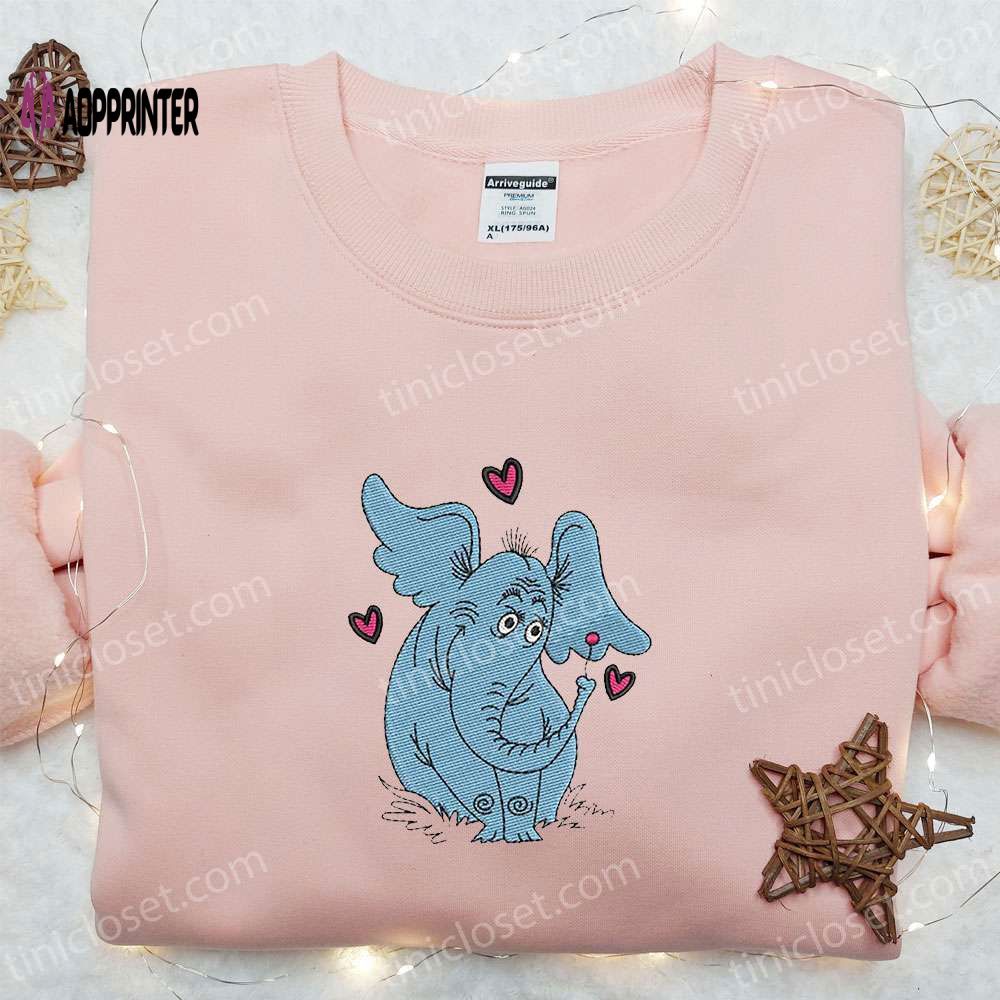 Horton Elephant Hearts Shirt & Dr Seuss Hoodie – Best Cartoon Embroidered Gift Horton Elephant Hearts Shirt & Dr Seuss Hoodie – Best Cartoon Embroidered Gift