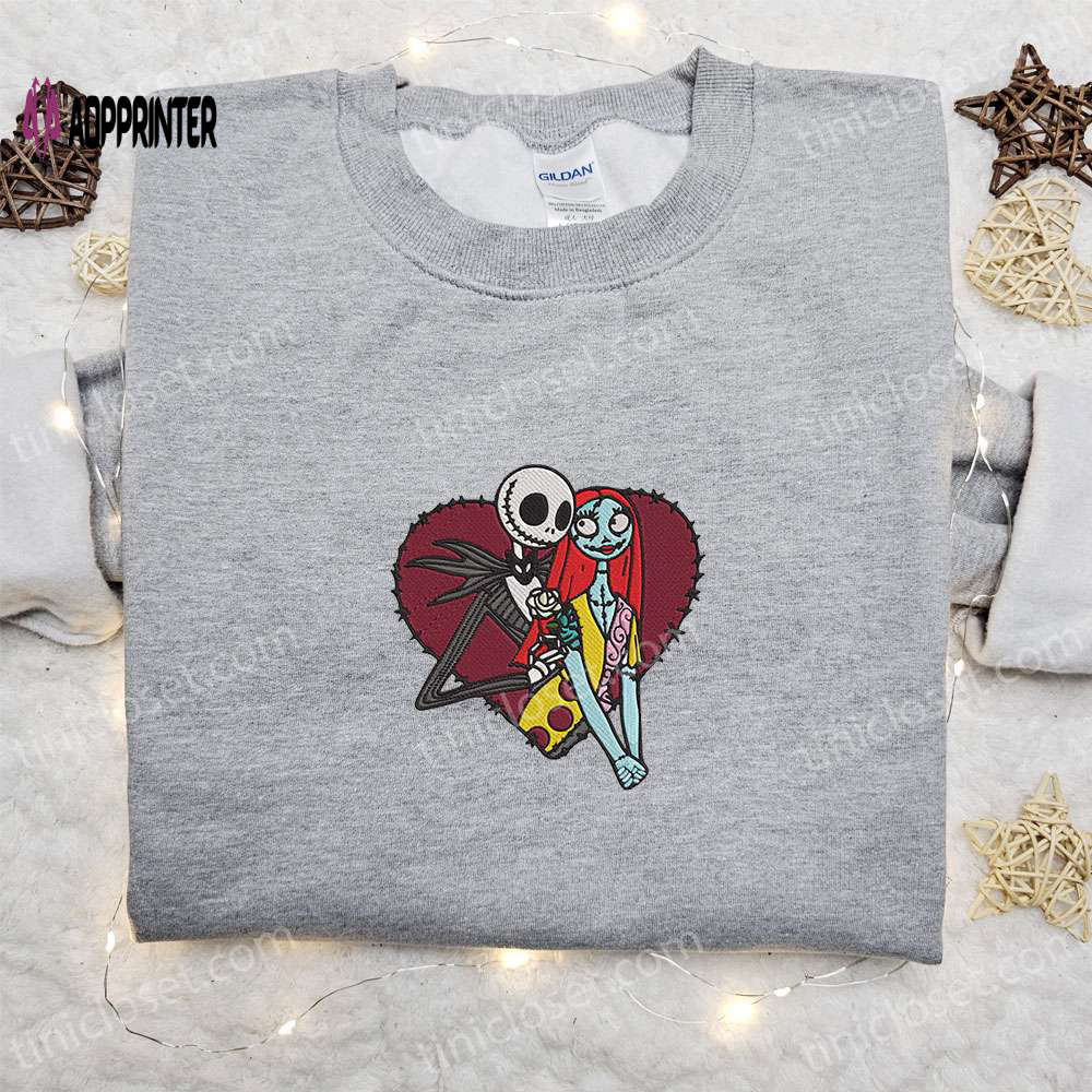 Jack and Sally Heart Embroidered Sweatshirt – Valentine s Day & Christmas Gift Ideas Jack and Sally Heart Embroidered Sweatshirt – Valentine s Day & Christmas Gift Ideas