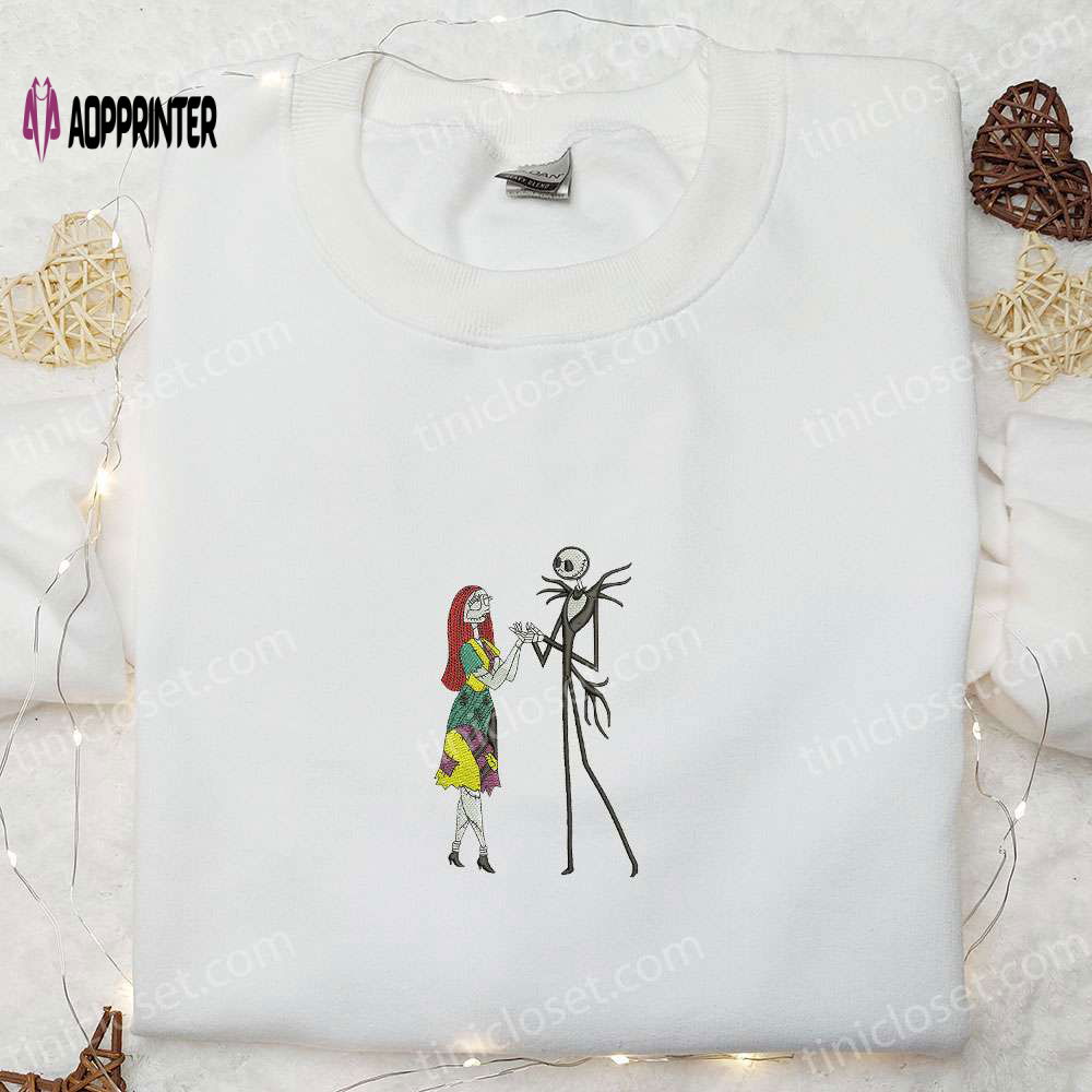 Nightmare Before Christmas Jack & Sally Embroidered Shirt – Nike Inspired Sweatshirt Nightmare Before Christmas Jack & Sally Embroidered Shirt – Nike Inspired Sweatshirt