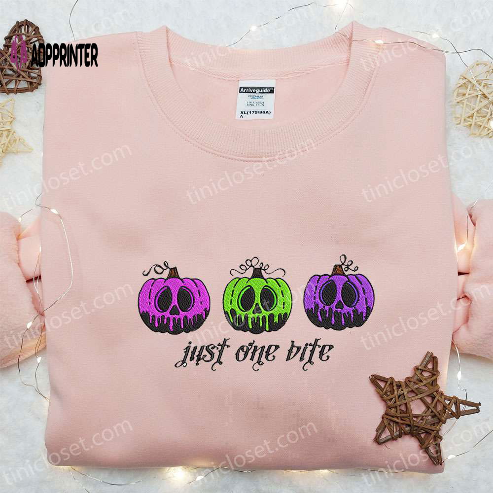 Just One Bite Pumpkins Embroidered Sweatshirt – Halloween Hoodie Best Gift Ideas Just One Bite Pumpkins Embroidered Sweatshirt – Halloween Hoodie Best Gift Ideas