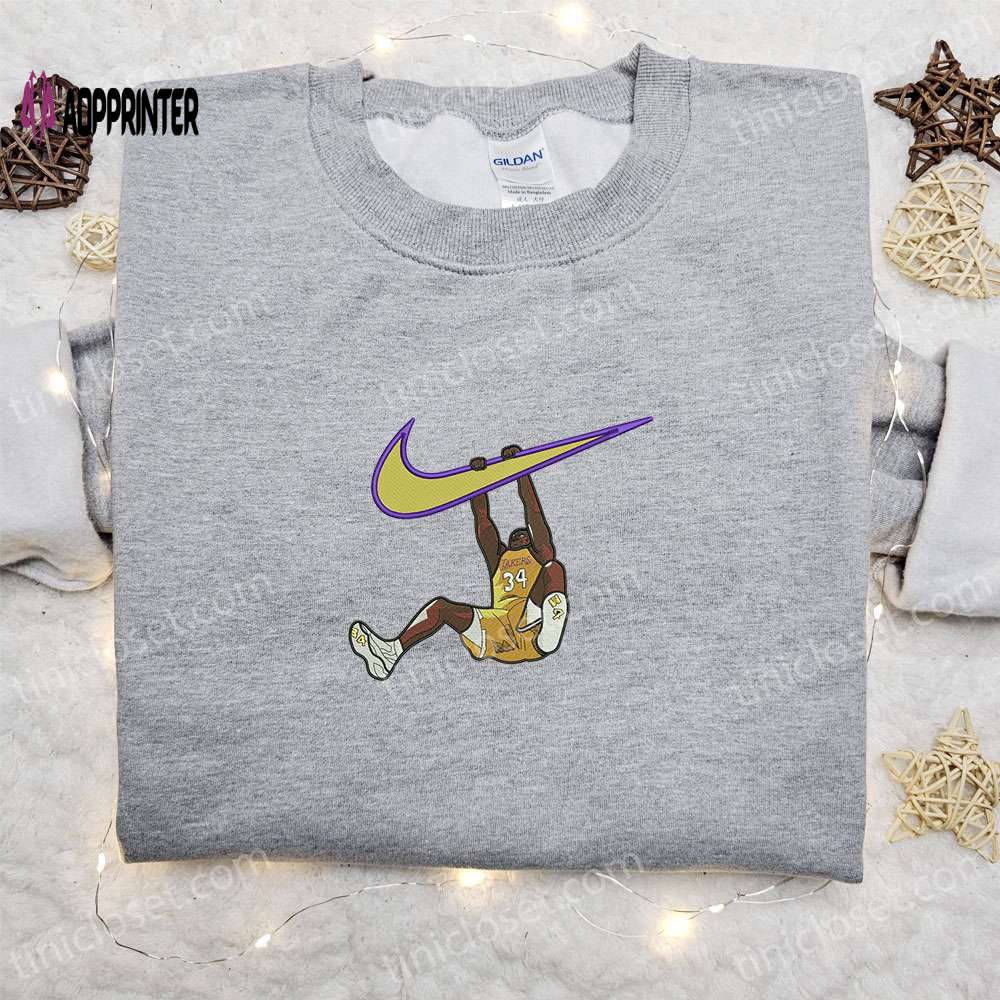 Lakers Basketball Player x Nike Swoosh Embroidered Shirt & Hoodie: Perfect Family Gift Ideas Lakers Basketball Player x Nike Swoosh Embroidered Shirt & Hoodie: Perfect Family Gift Ideas